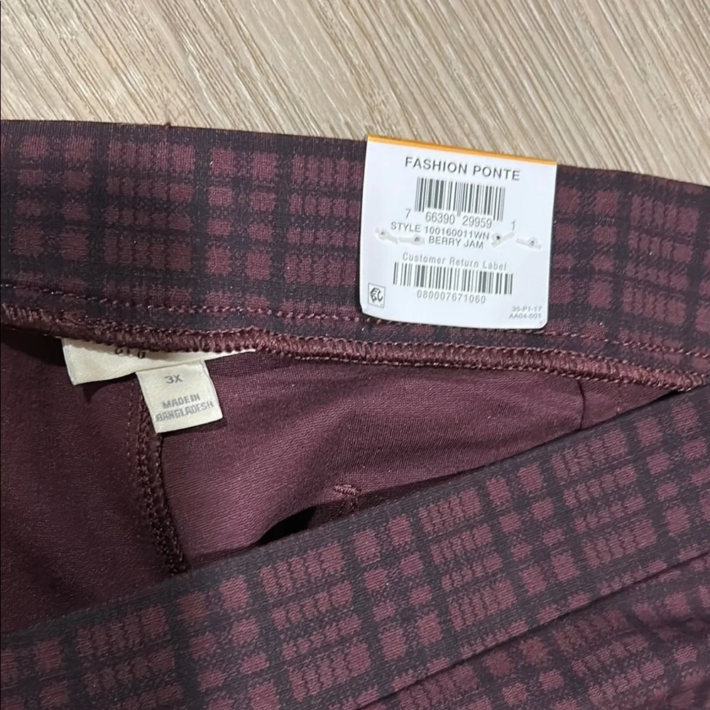 Burgundy Checkered Pants - Picture 2 of 4